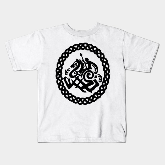 Odin on Sleipnir Kids T-Shirt by imphavok